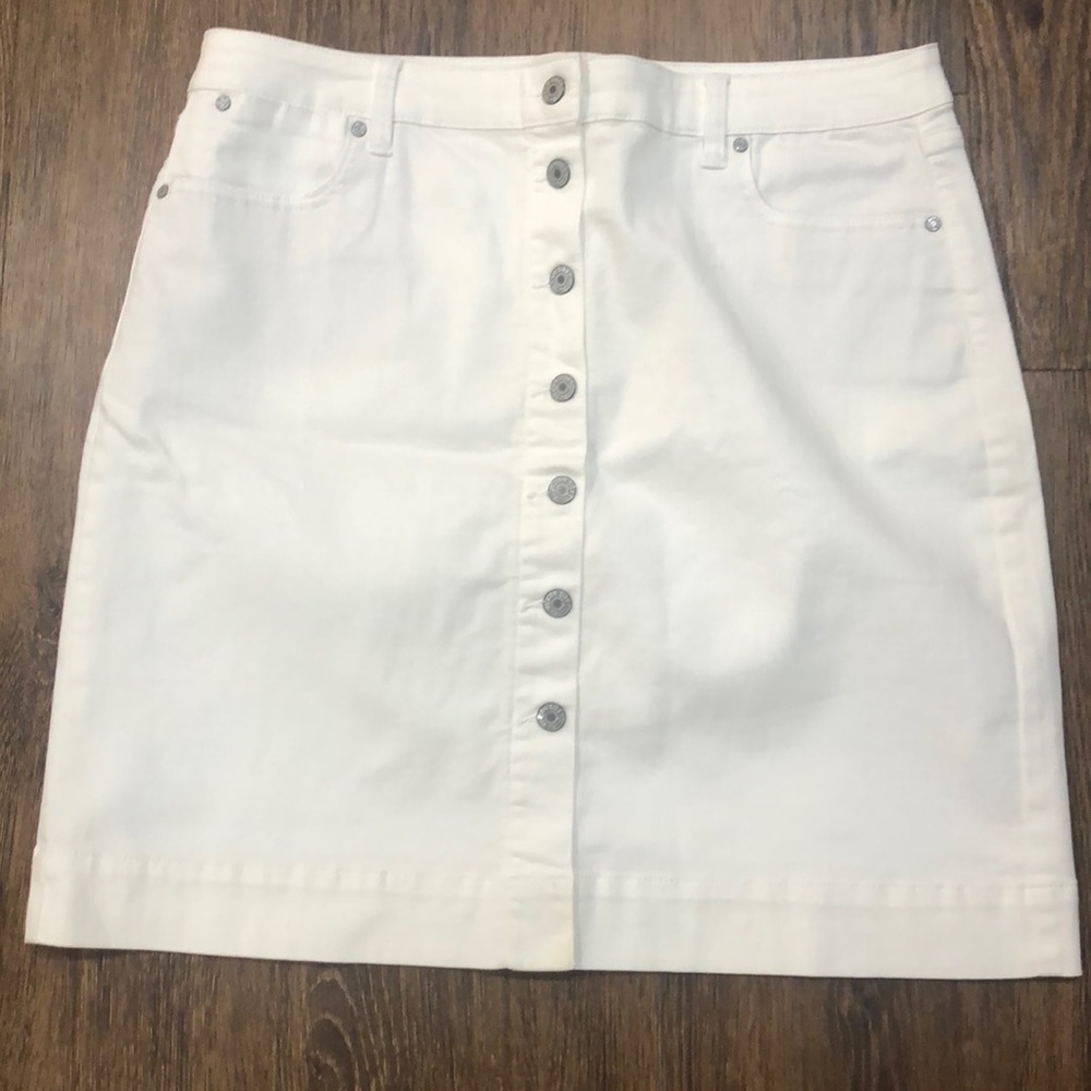 Talbots White Denim Skirt